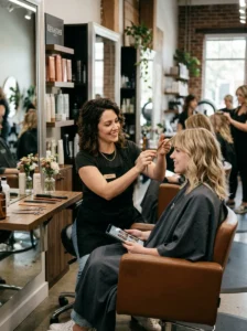 Professional consultation about choosing the right bangs.
