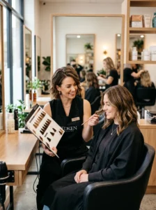 Professional hair consultation about slow hair growth.