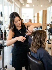 Alt Text: Blending uneven layers while growing out a haircut.