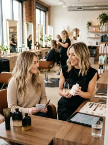 Alt Text: Healthy color-treated hair maintained with proper care.