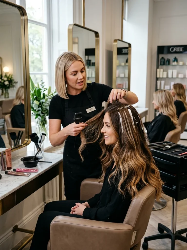Alt Text: Comparison of balayage, highlights, and ombre hair coloring techniques.