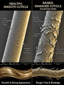 Heat styling increases hair porosity by lifting the hair cuticle.