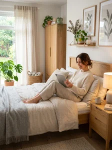 Alt Text: Comparing old damaged bedroom furniture with a new timeless replacement