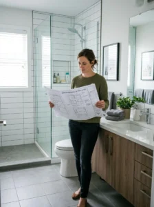 Modern bathroom that looks updated without major renovation.
