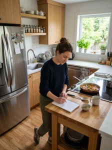 Homeowner evaluating kitchen workflow before planning a renovation