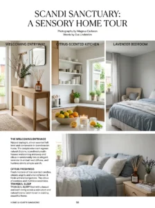 Different home scents for the kitchen, bedroom, and entryway.