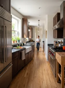 Kitchen with poor layout causing inefficient cooking workflow