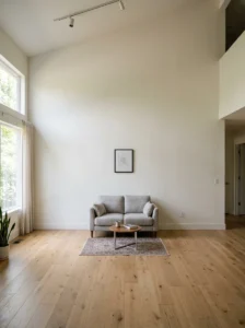 Living room with furniture that is too small for the space