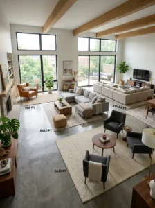 Different standard rug sizes for living rooms