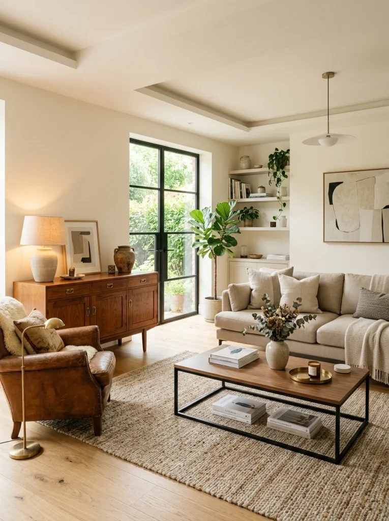 How to mix old and new furniture in a living room without looking random