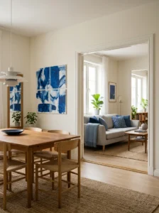 Alt Text: Simple repeating design threads creating a cohesive home.