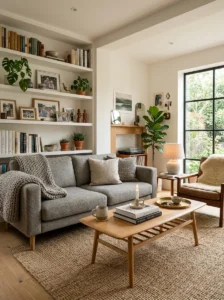 A beautifully decorated living room that feels warm personal and truly lived in