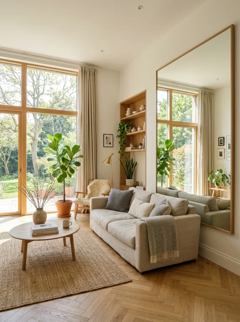 How to use mirrors to make any room feel larger with natural light.