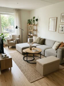 Modular furniture ideal for a rental living room