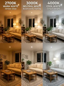 Comparison of warm and cool color temperature lighting