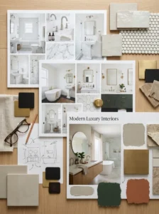 Bathroom renovation design trends and inspiration board