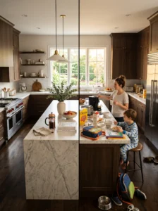 Difference between a magazine-perfect kitchen and everyday kitchen life