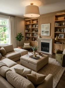 Small living room designed for a large family