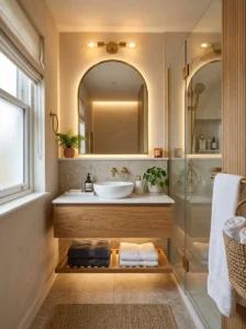 Small bathroom transformed into a luxurious spa-like space
