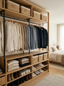 Bedroom furniture adding extra storage beyond the wardrobe