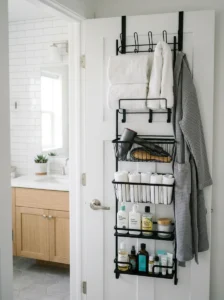 Over the door bathroom organizer for extra storage