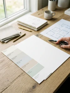 Comparing neutral paint colors to reveal hidden undertones