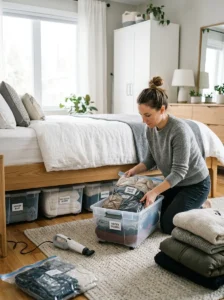 Organized open clothing storage designed to look neat and stylish
