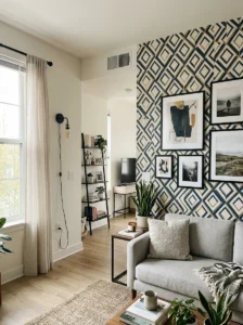 Removable decorating solutions for a rental living room