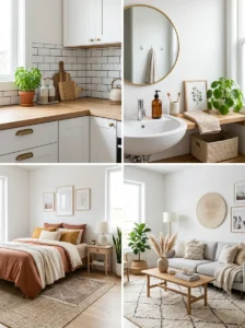 Alt Text: Room-by-room rental decorating ideas