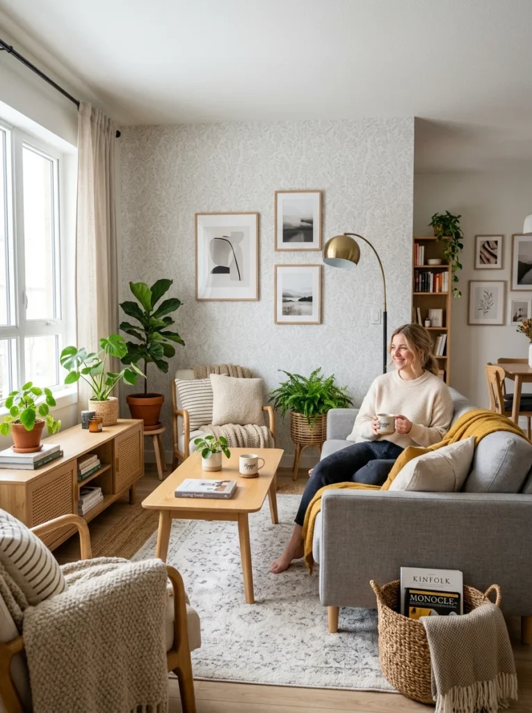 Alt Text: Rental apartment decorated without losing the security deposit