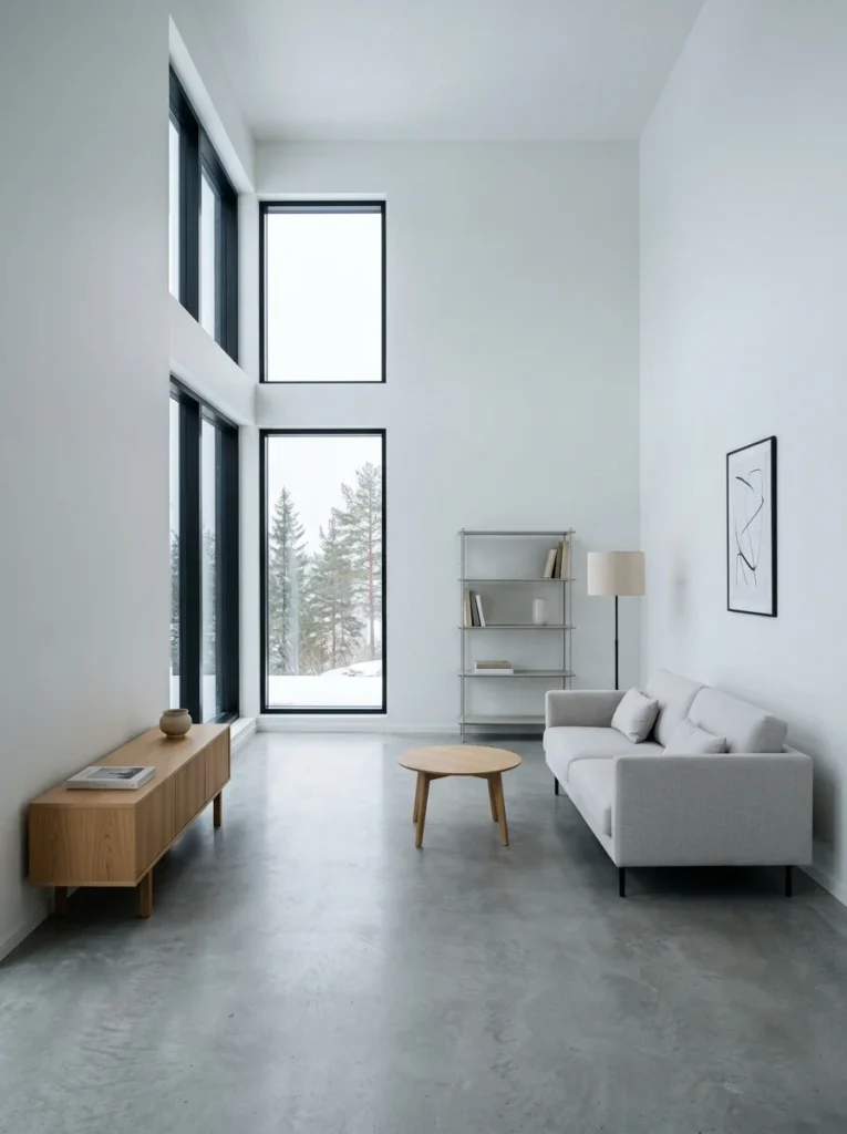 Minimalist living room showing why decluttering alone does not create a cozy home
