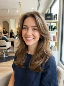 Alt Text: Blunt haircut designed to make fine hair look fuller.