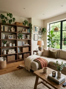 Balanced home combining decluttering organization warmth and personality
