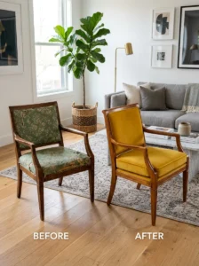 Balanced 60/30/10 mix of old and new furniture