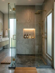Built in shower niche for bathroom storage