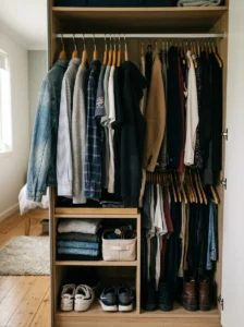 Frequently worn clothes compared with unused wardrobe items