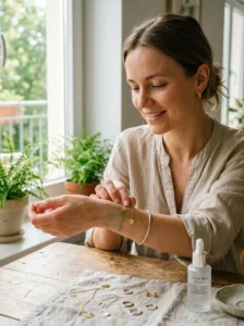 Alt Text: Hair touching and brushing habits that spread scalp oil.