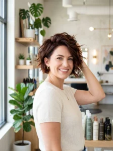 Alt Text: Stylish short hair with modern texture and volume.