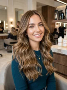 Alt Text: Dimensional hair color created with professional coloring techniques.