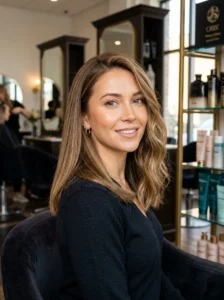 Alt Text: Long bob hairstyle suitable for many face shapes.