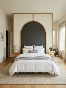Alt Text: Repurposed and salvaged materials used for DIY headboards.