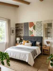Alt Text: Affordable DIY headboard ideas showcased in a stylish bedroom.