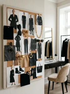 Alt Text: Fashion mood board showing the key elements of baddie style.