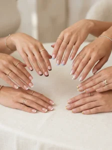 Collection of neat and stylish short French tip nail designs