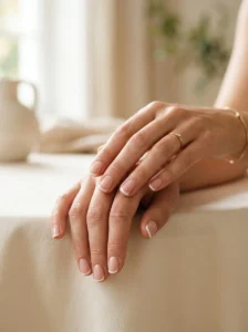 Short French tip nails showing clean and practical proportions