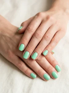 Spring nail designs featuring matte, chrome, pearlescent, and marbled finishes.