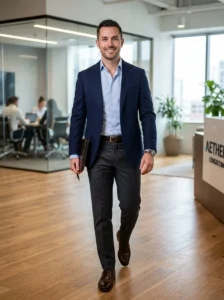Professional feminine-coded interview outfit with blazer