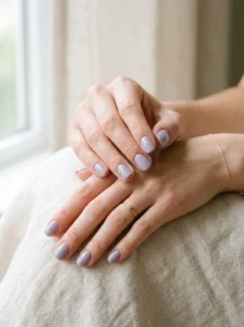 Minimalist spring nail designs featuring thin lines, dots, and pastel accents.