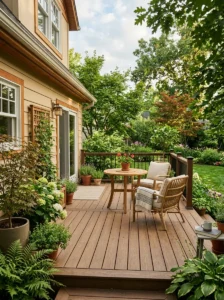 Alt Text: Reclaimed pavers creating a character-filled inexpensive patio.