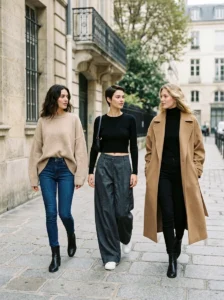 Alt Text: Oversized outfit using proportion tricks to create a defined silhouette
